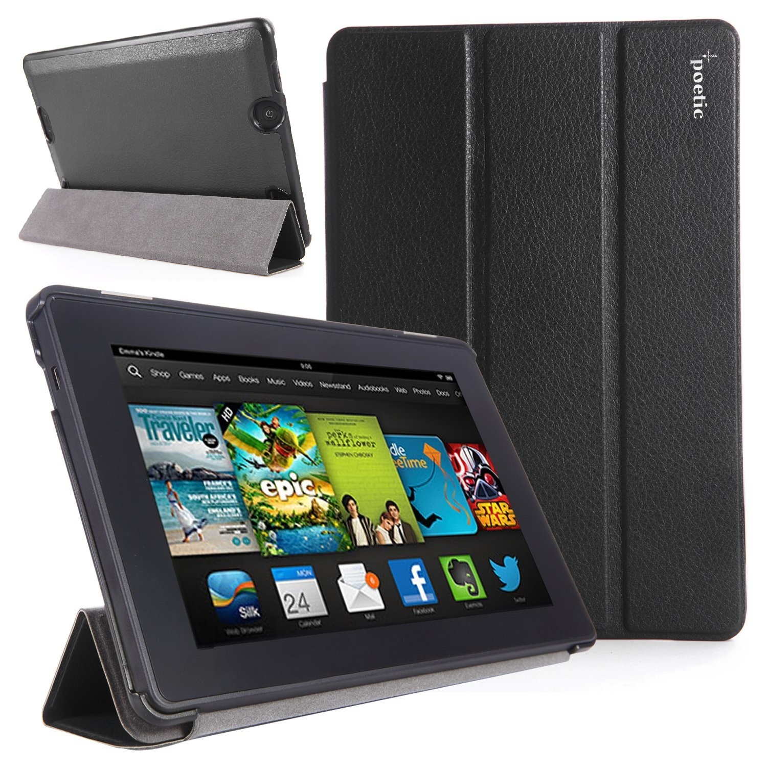 Poetic Amazon Kindle Fire HDX 7 Inch (2013 & 2014) -Slim Line Cover Case Black