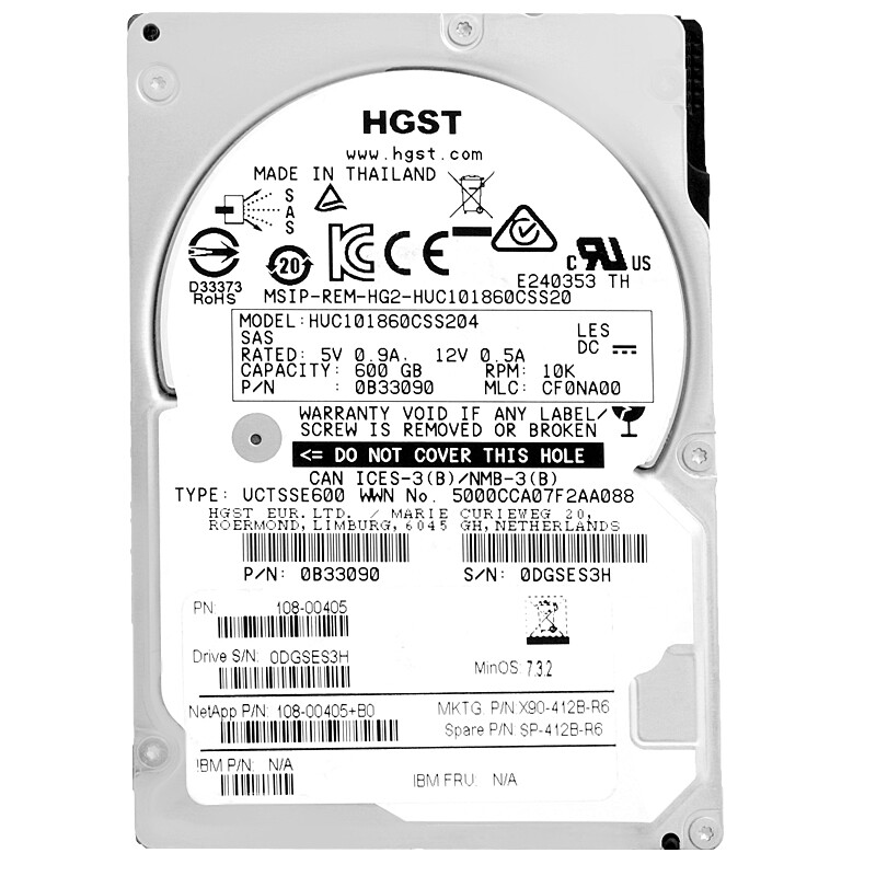 NetApp HUC101860CSS204 600GB Sas III 10000Rpm 128Mb Cache 2.5" 108-00405+B0