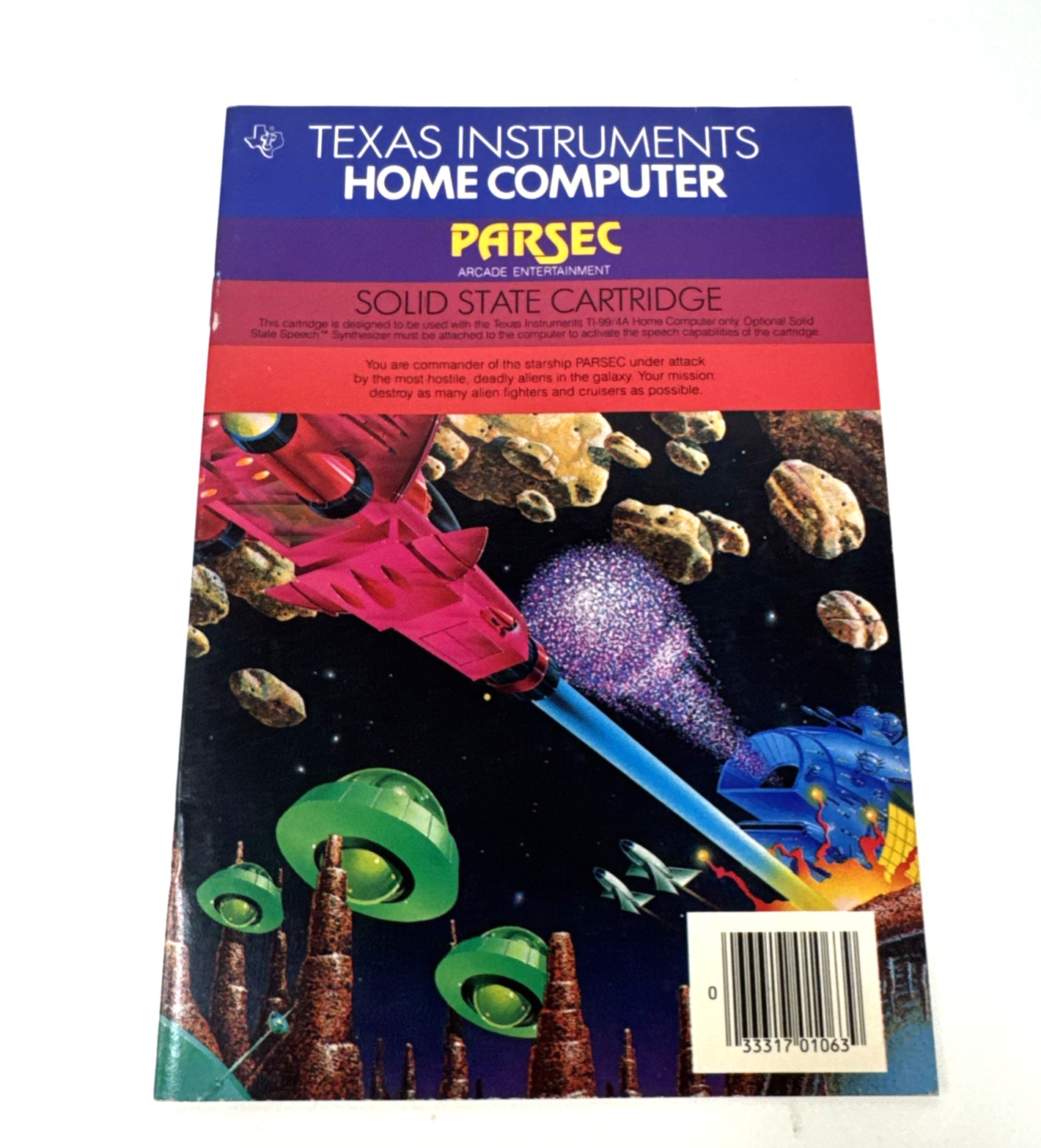 1982 texas instruments home computer parsec game instruction booklet