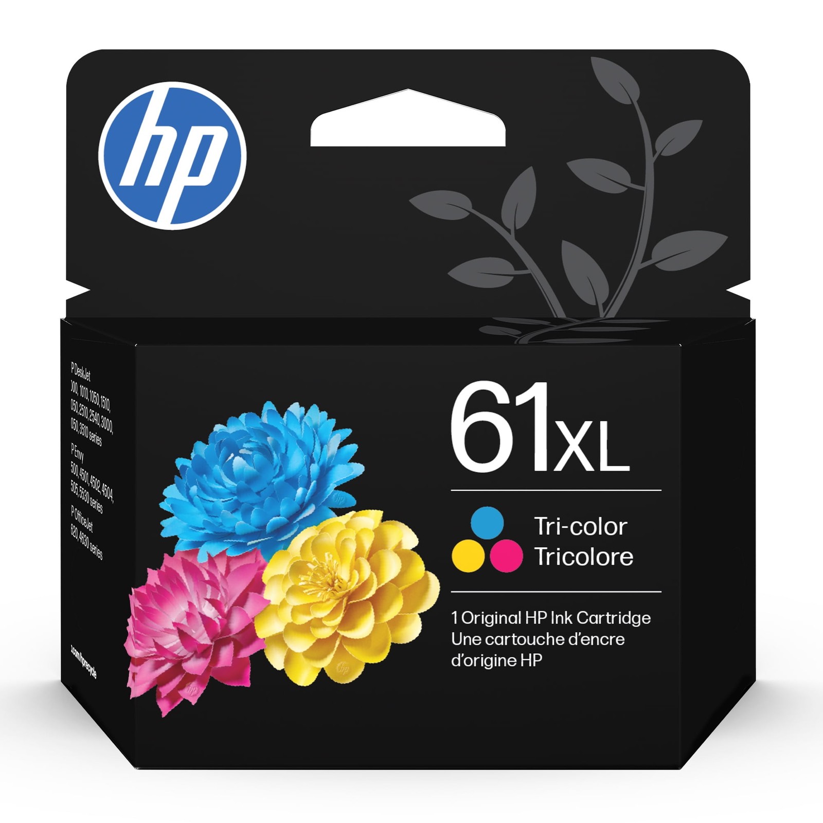 HP CH564WN#RFD 61XL Tri-Color Ink Cartridge, High Yield, Compatible with HP
