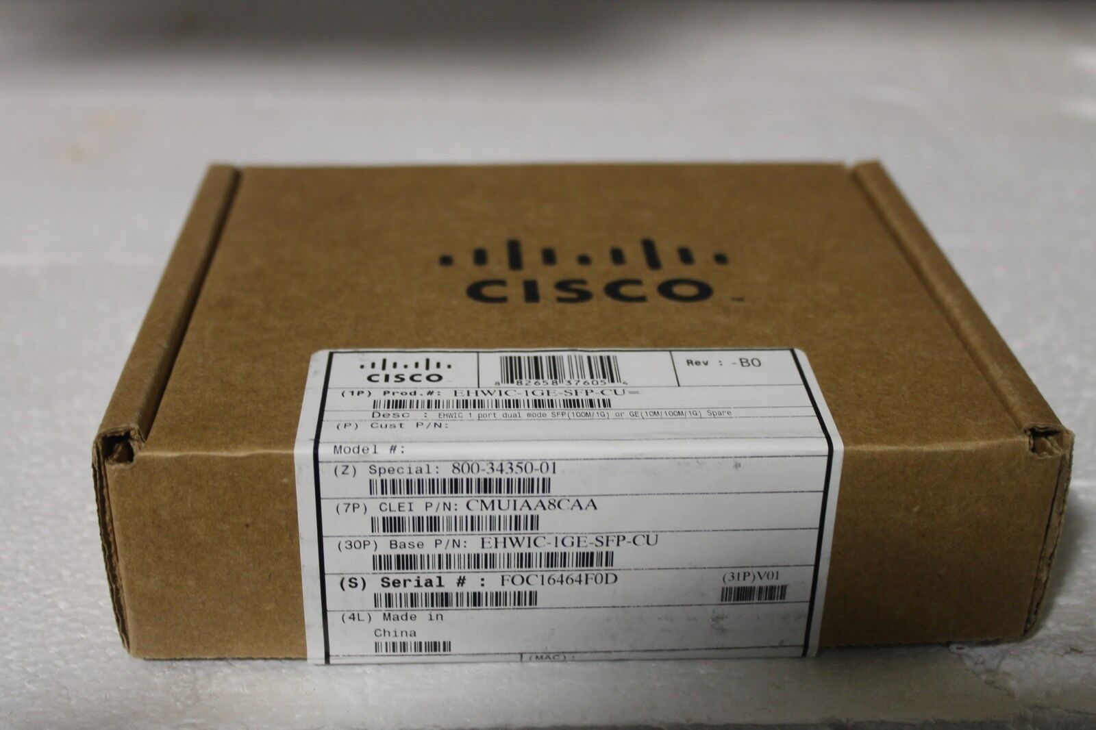 Cisco EHWIC-1GE-SFP-CU 1-Port GE + SFP Enhanced High Speed WAN Card OPEN BOX