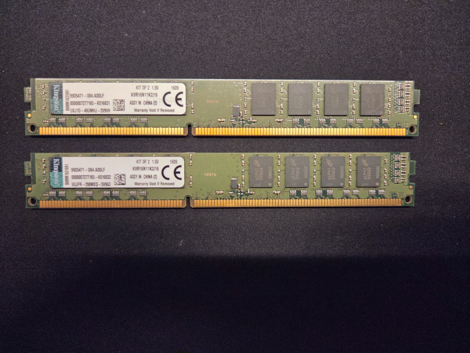 Kingston Technology 12GB Non-ECC CL11 UDIMM Kit 1600MHz DDR3 RAM KVR16N11K2/16