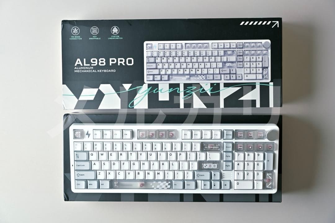 YUNZII AL98 PRO Dual-8K Mechanical Keyboard JP Candy Linear Switch White Tested