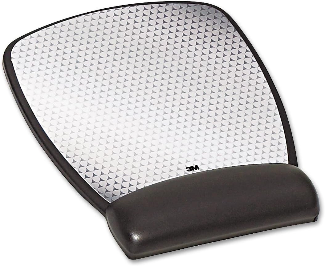 3M Precise Leatherette Mouse Pad w/Wrist Rest, 6-3/4 x 8-3/5, Black 