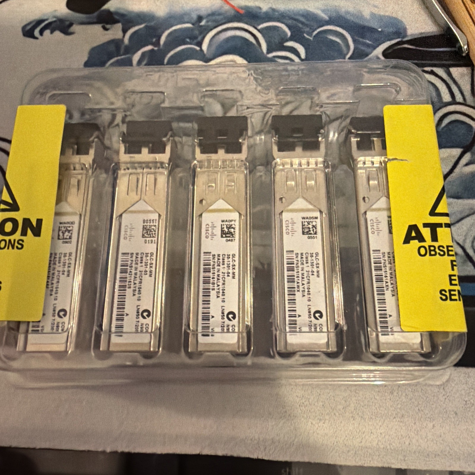 Lot Of 5 Cisco GLC-SX-MM 30-1301-04 1000BASE-SX SFP Transceiver Module Bulk Pack