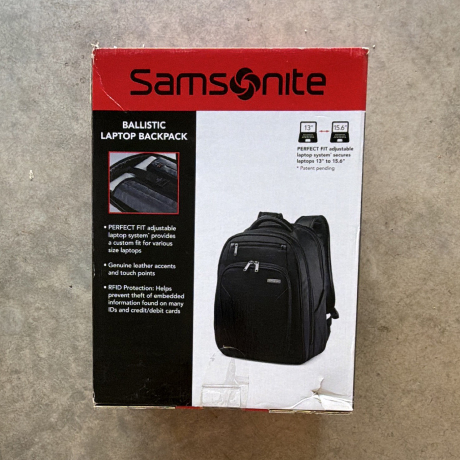 Samsonite Ballistic Laptop Backpack Black RFID 13-15.6" Padded Leather