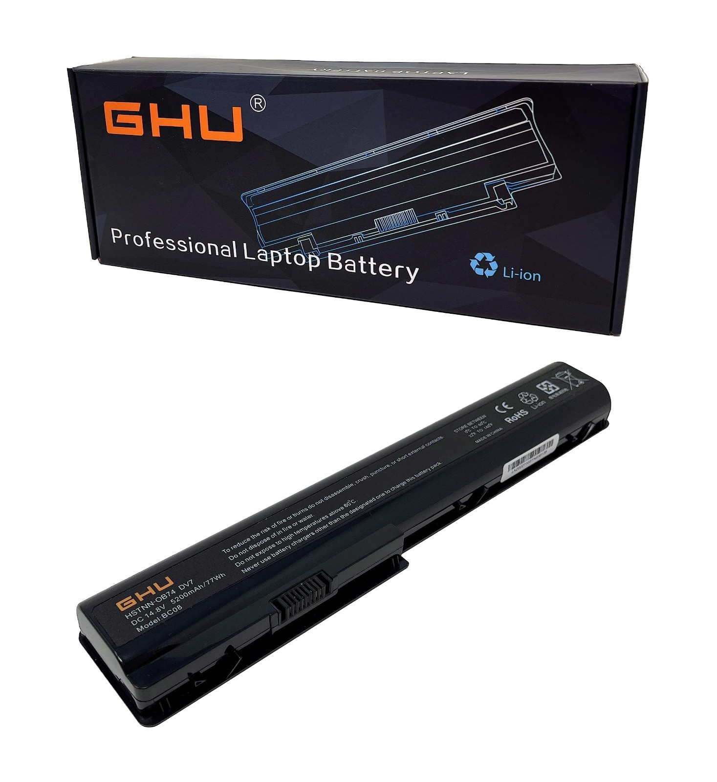 High-Capacity 77WH Laptop Battery Replacement for HP 480385-001, GA08, HSTNN-OB7
