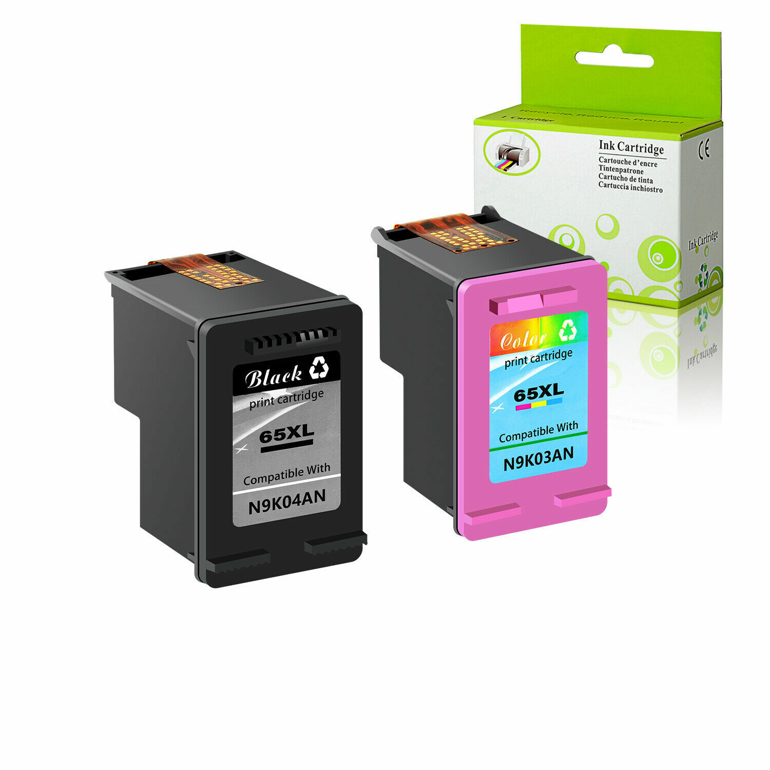 Compatible with HP 65XL 63XL 62XL 61XL 60XL replacement Ink Cartridge 