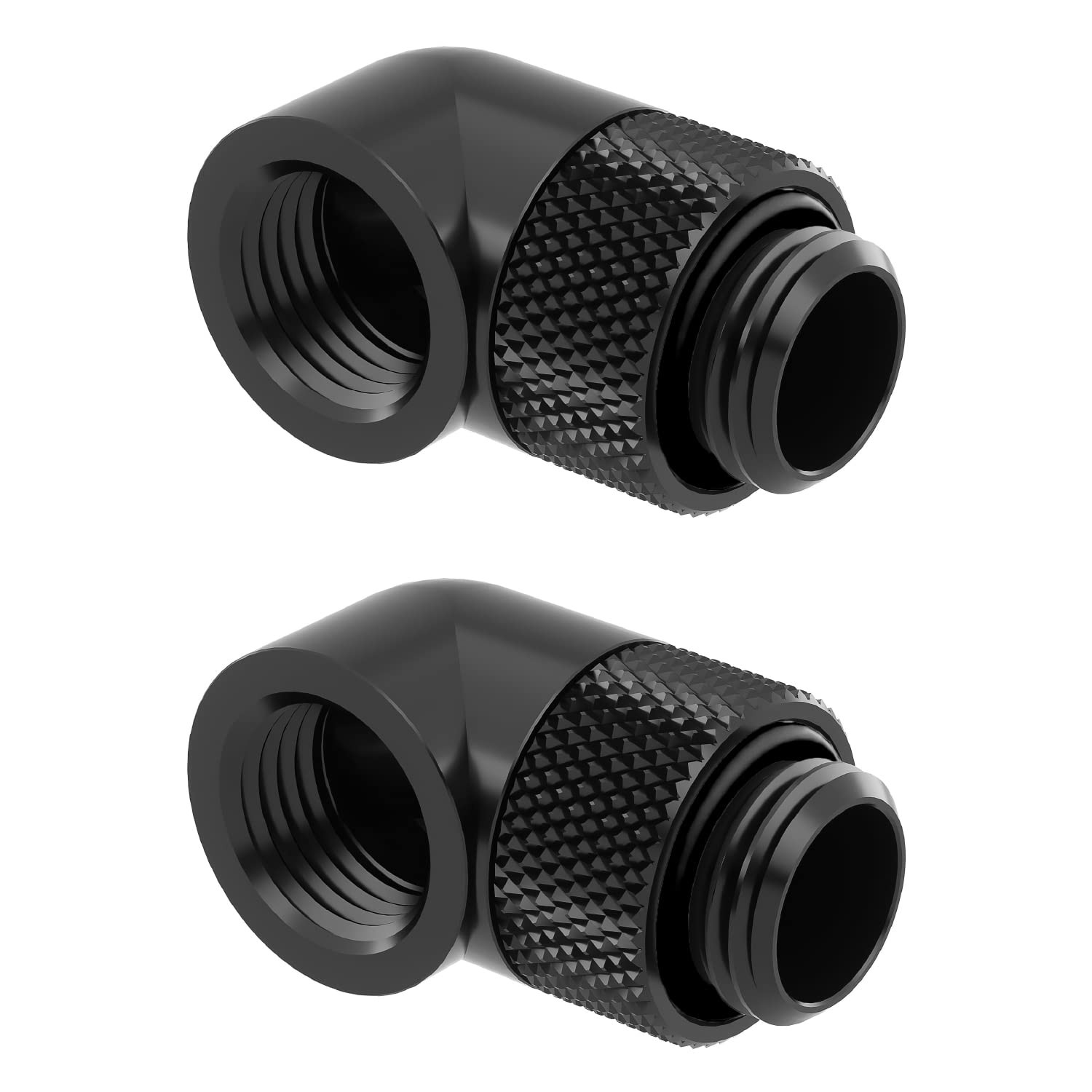 2 Pack G1 4 90 Degree Rotary Swivel Fitting PC Water Cooling Adapter Black
