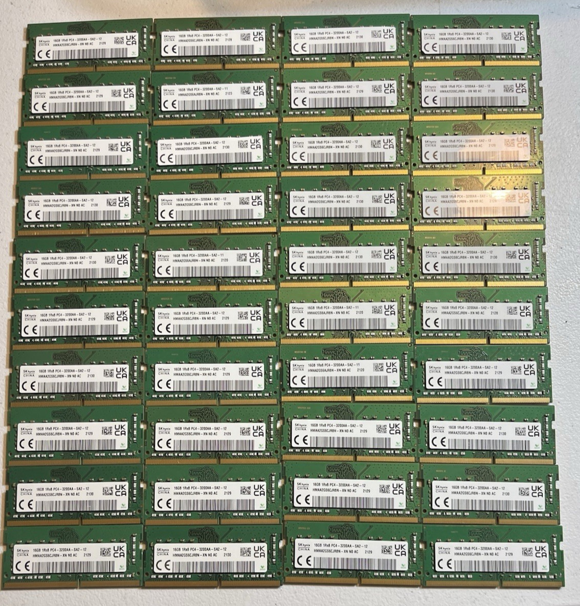 LOT OF 40 SK Hynix 16GB PC4 3200MHz 1Rx8 SODIMM Laptop HMAA2GS6CJR8N-XN RAM