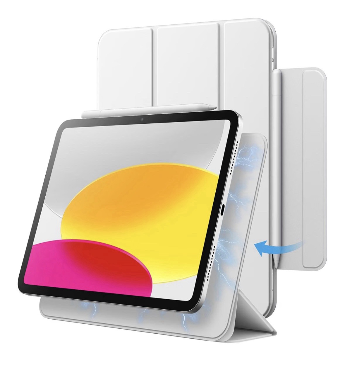 JETech Magnetic Case for iPad (A16) 11th/10th Gen, White