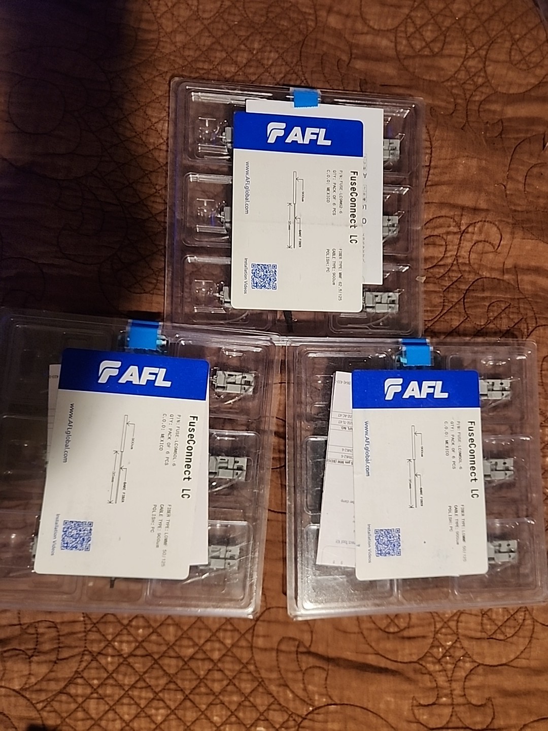 AFL FuseConnect LC MMF 900um 3  6packs Fusion Lc Ends. Brand New 18 Total
