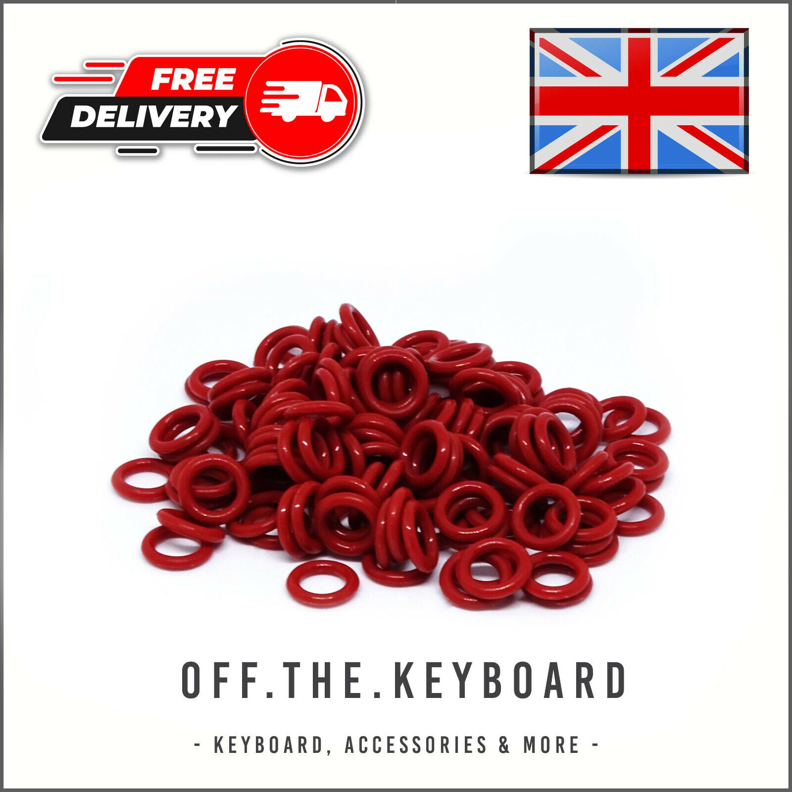 110Pcs O-Rings Keyboard Switch Dampeners 1.5mm Red for Cherry MX Keycaps