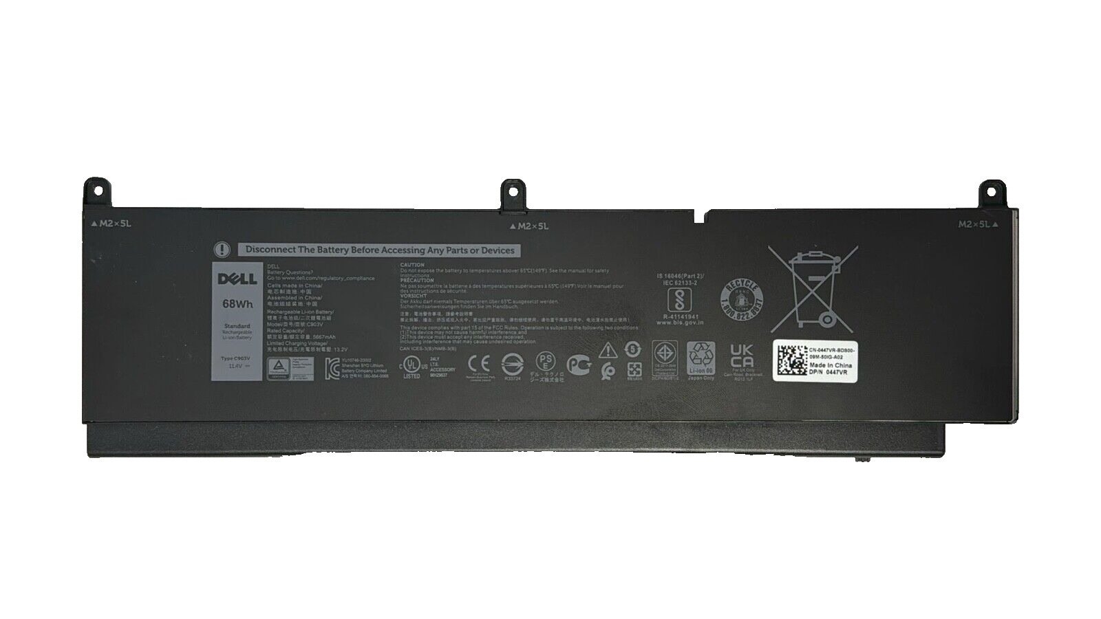 Genuine 68Wh Battery Dell 7550 Precision PKWVM CR72X 17C06 447VR D/P C903V