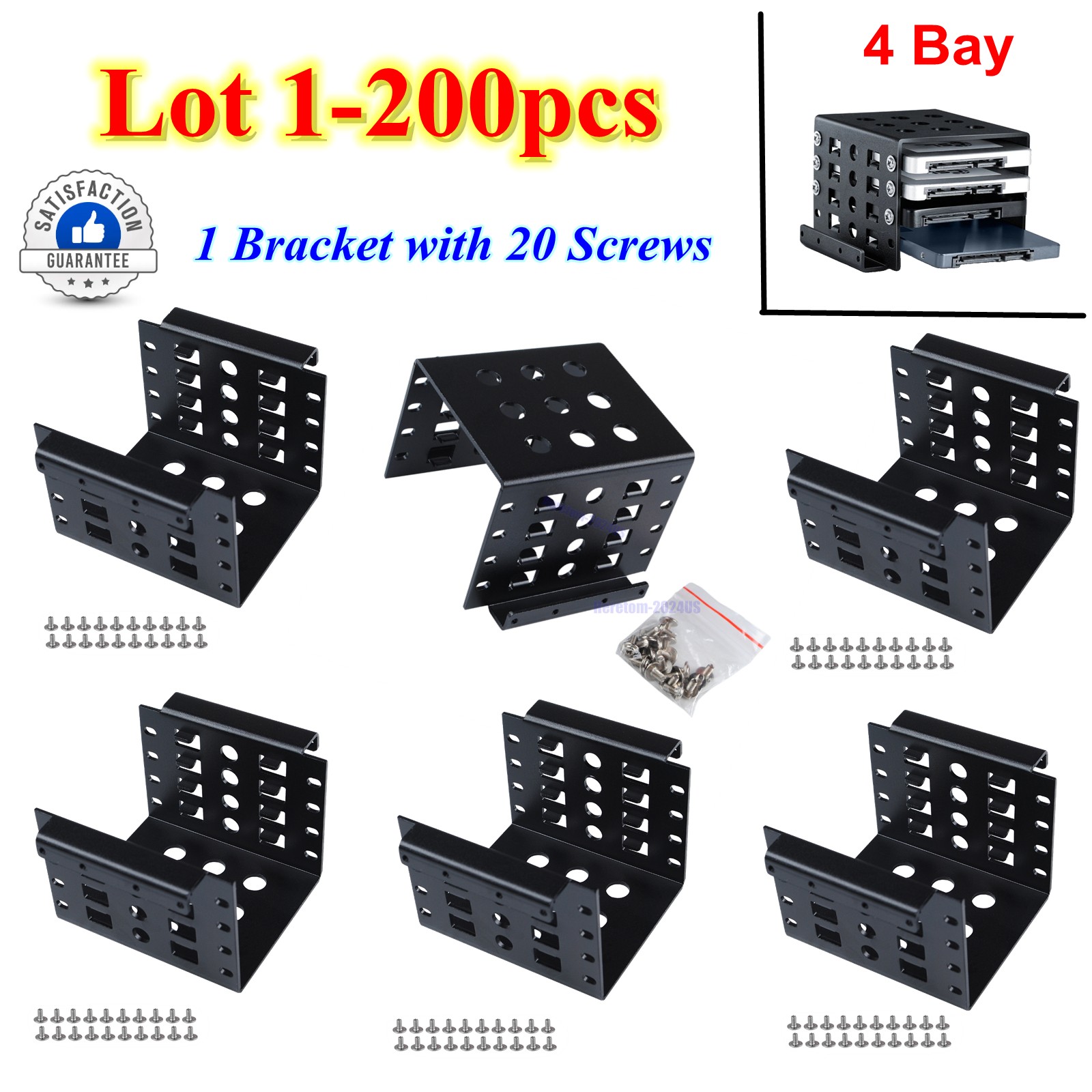 Lot 4 Bay Hard Disk Rack 2.5" to 3.5" HDD Bracket Holder Box Cage Case Enclosure