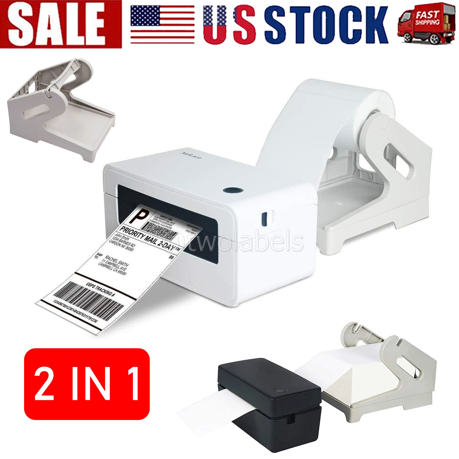 Thermal Label Holder for Rolls and Fan-Fold Labels 4x6 for Desktop Label Printer
