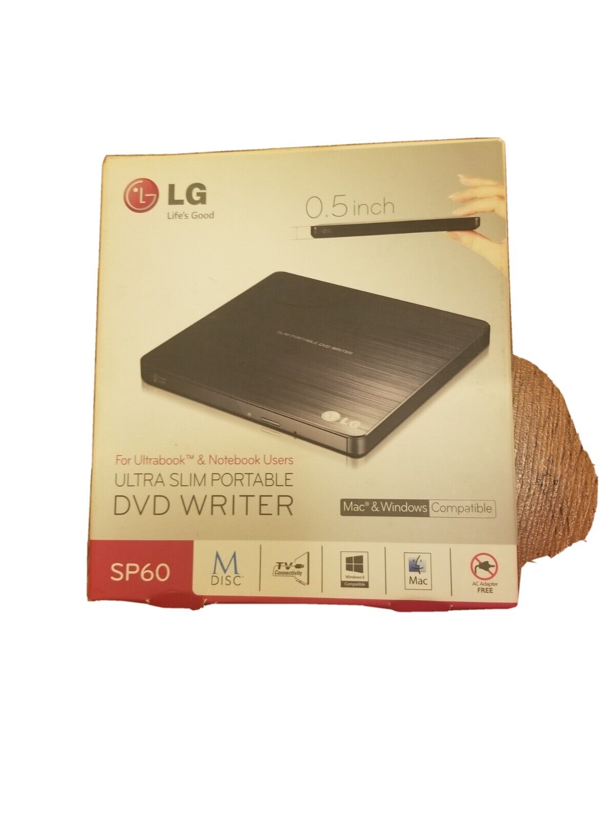 LG Storage GP60NB50 External Slim DVDRW 8x- Black