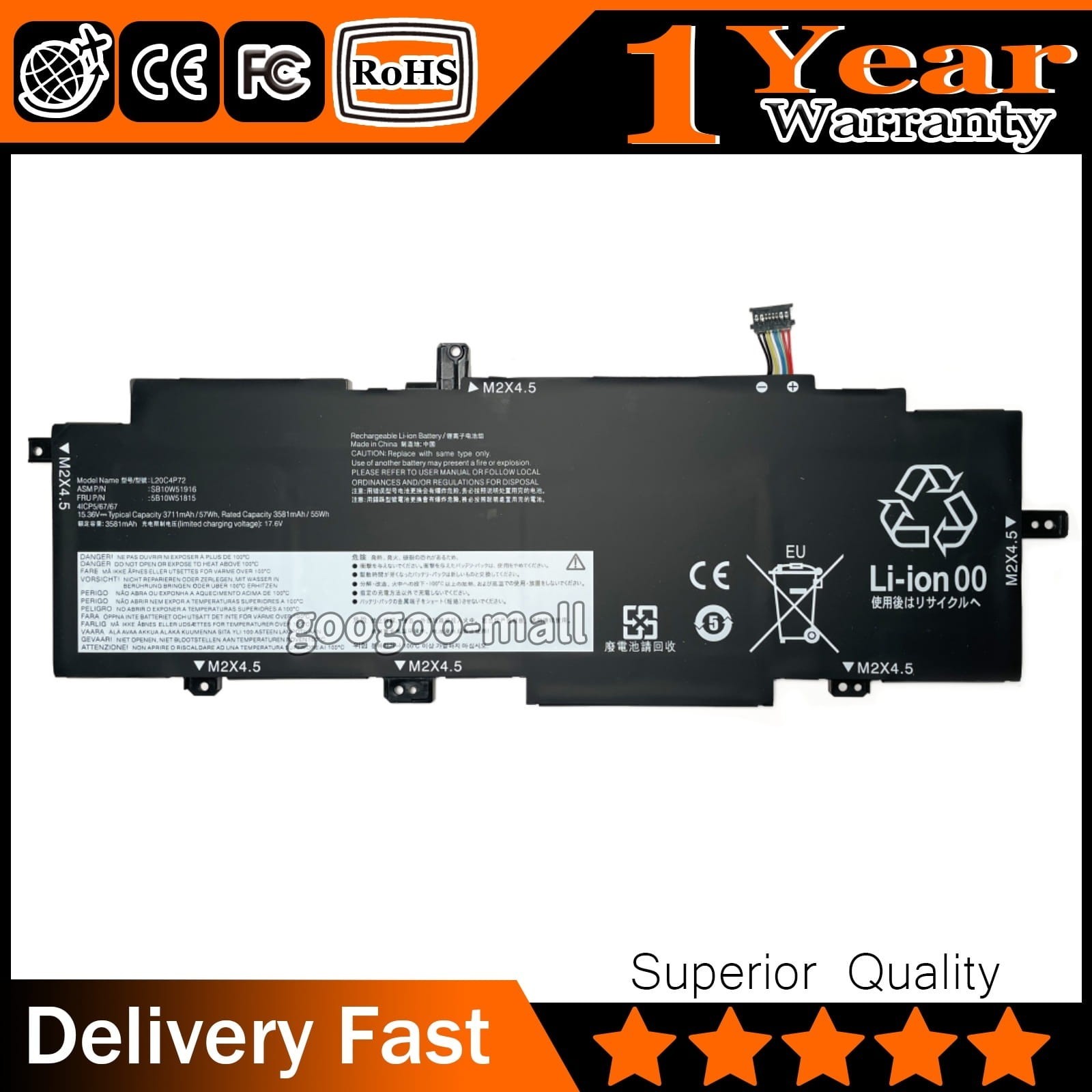 New OEM L20C4P72 L20M4P72 L20L4P72 Battery For Lenovo ThinkPad T14s 2nd Gen 2021