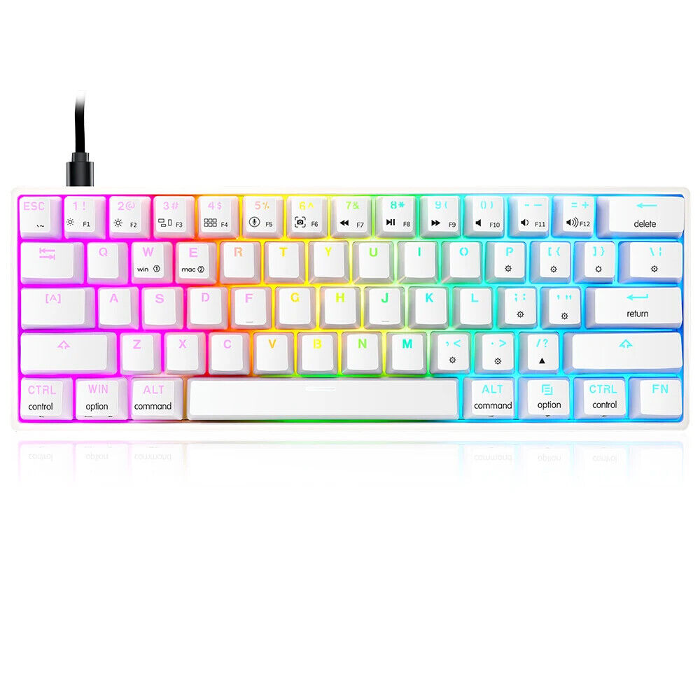 61 Keys Gaming Mechanical Keyboard Wired RGB Backlit Gamer Mechanical Keyboards