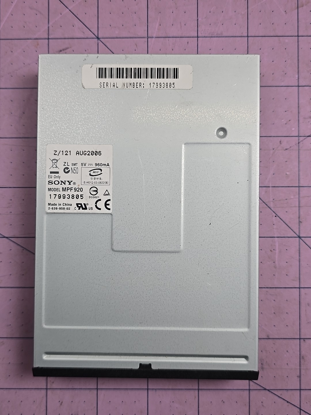 Sony MPF920 33P3342 144Mb PC 3.5" Internal Floppy Disk Drive Black Bezel TESTED