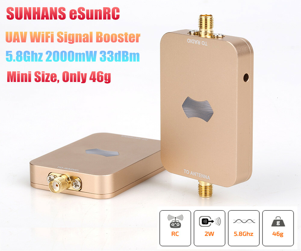 Sunhans eSunRC 5.8GHz 2000mW 33dBm WiFi Signal Booster UAV Amplifier For RC, UAV