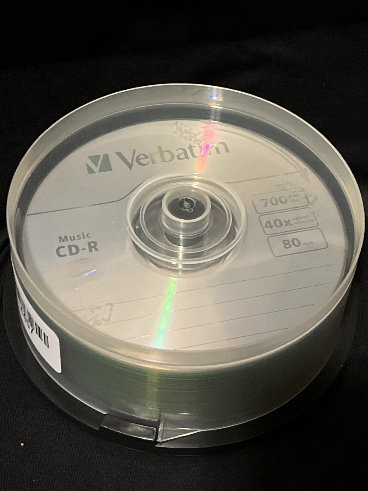 25 VERBATIM Music CD-R 40X  Branded Logo 700MB Audio Media Disc Spindle 96155