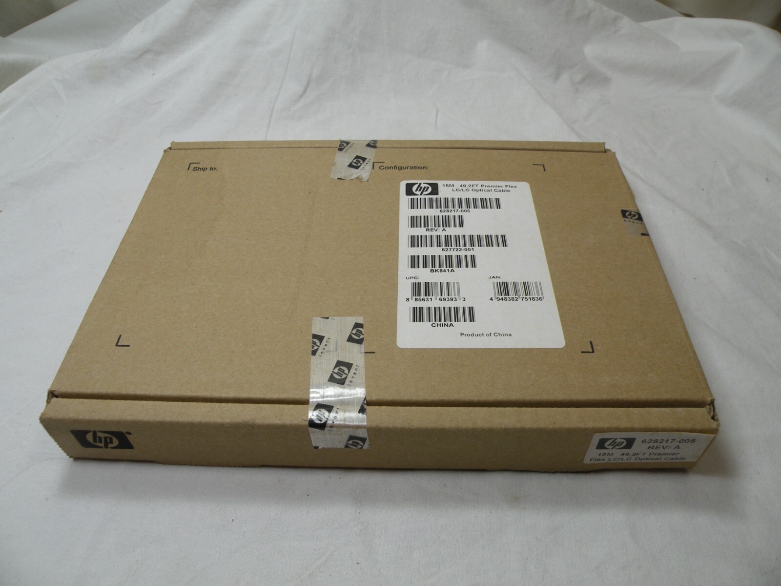 Genuine HP 628217-005, 49 ft, 15M, Premier Flex LC/LC Optical Cable, 627722-001
