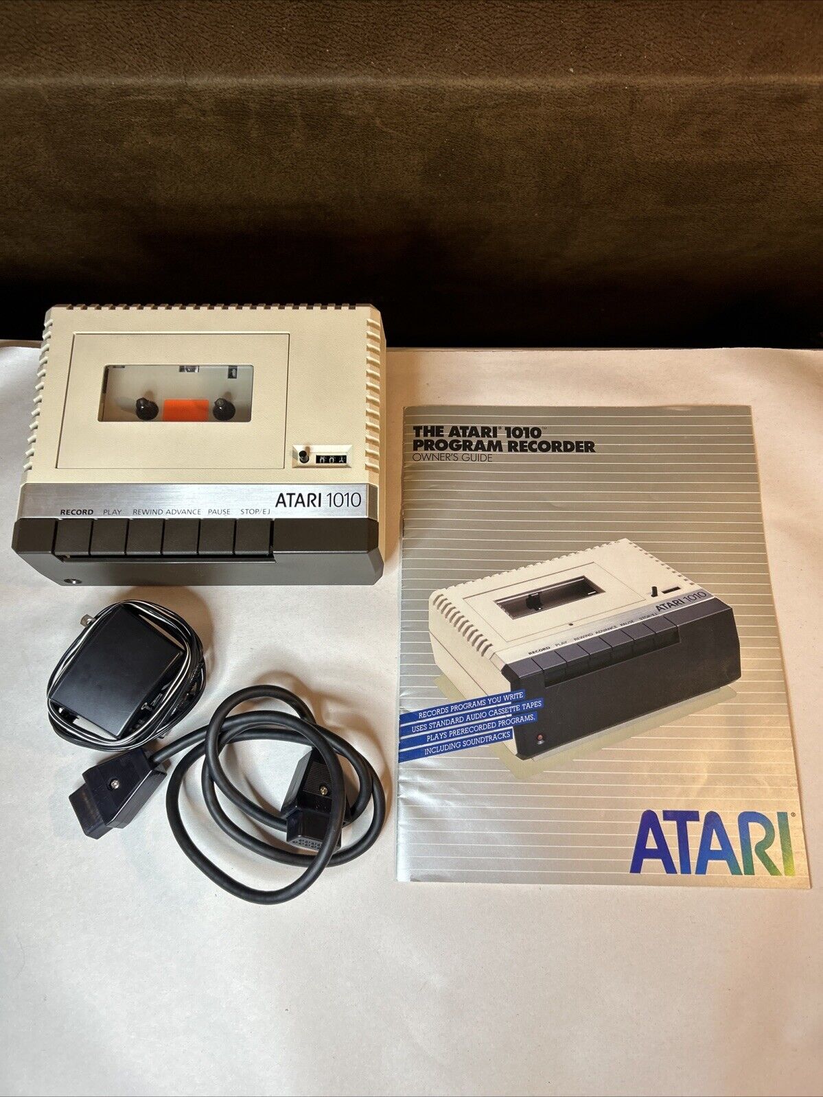 Atari 1010 Program Recorder, Power Supply , Manual And Cable. PARTS READ
