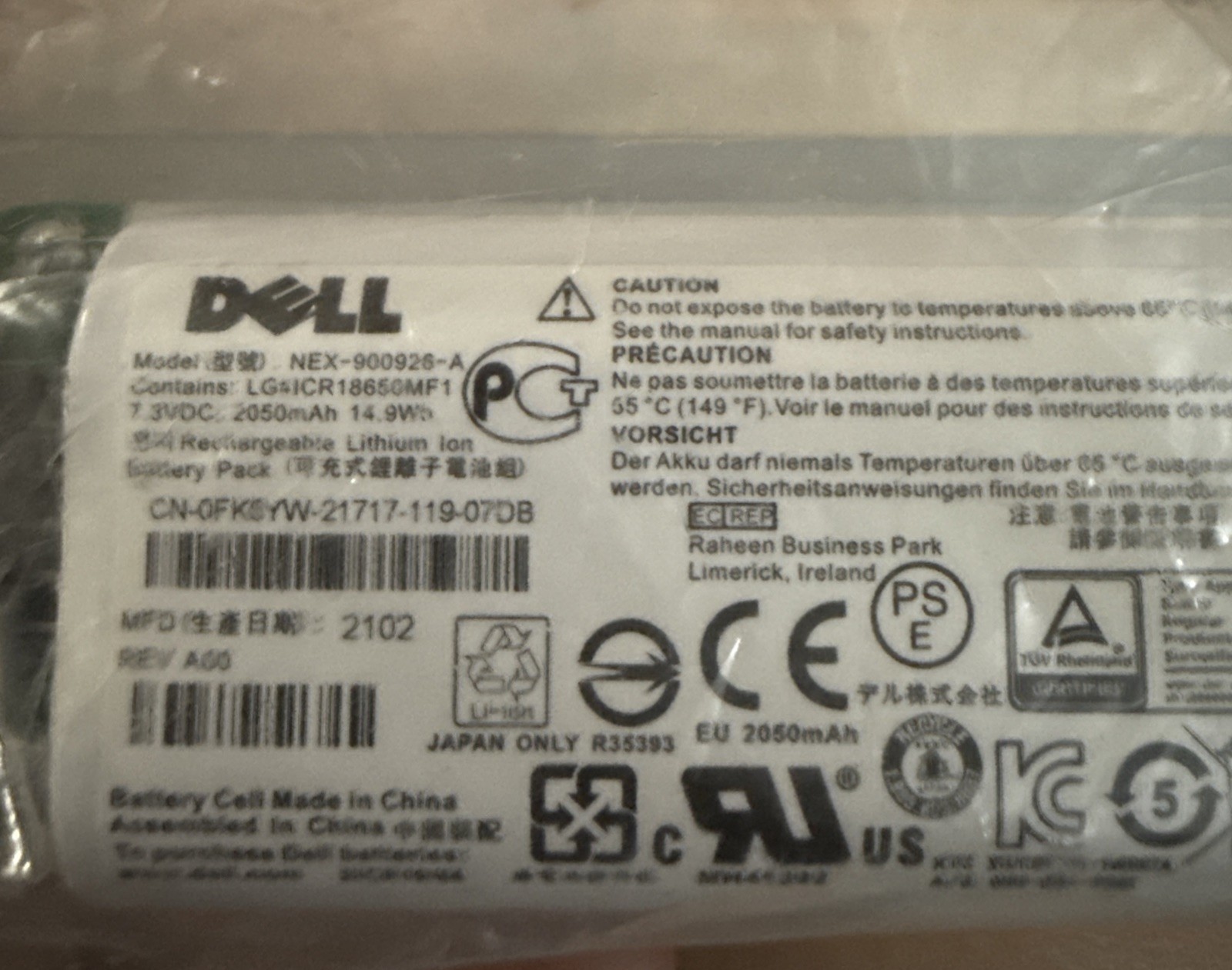 Genuine Dell NEX-900926-A 2050mAh 14.9wh Smart Controller Battery FK6YW