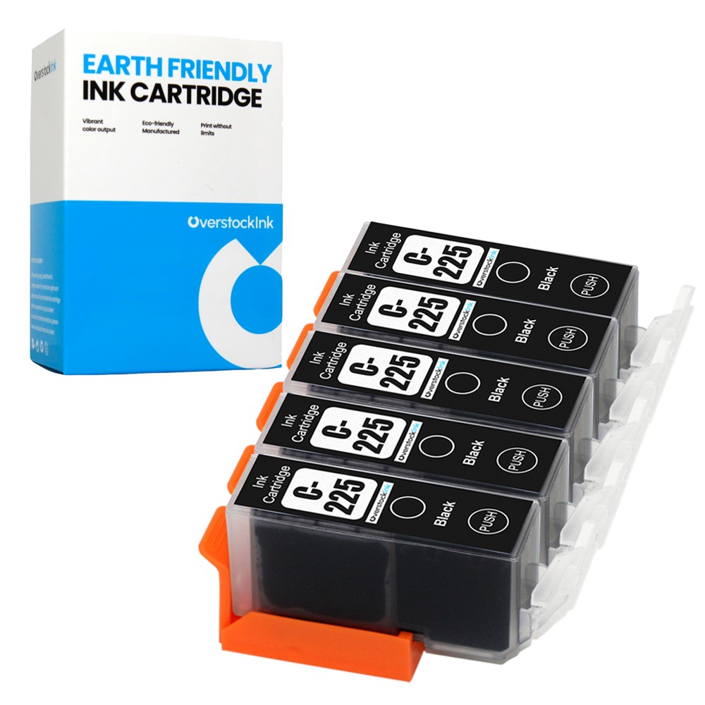 5Pack Compatible OSI Canon 225 PGBK Ink Cartridge for PIXMA MG5120 MG5220 MG5320