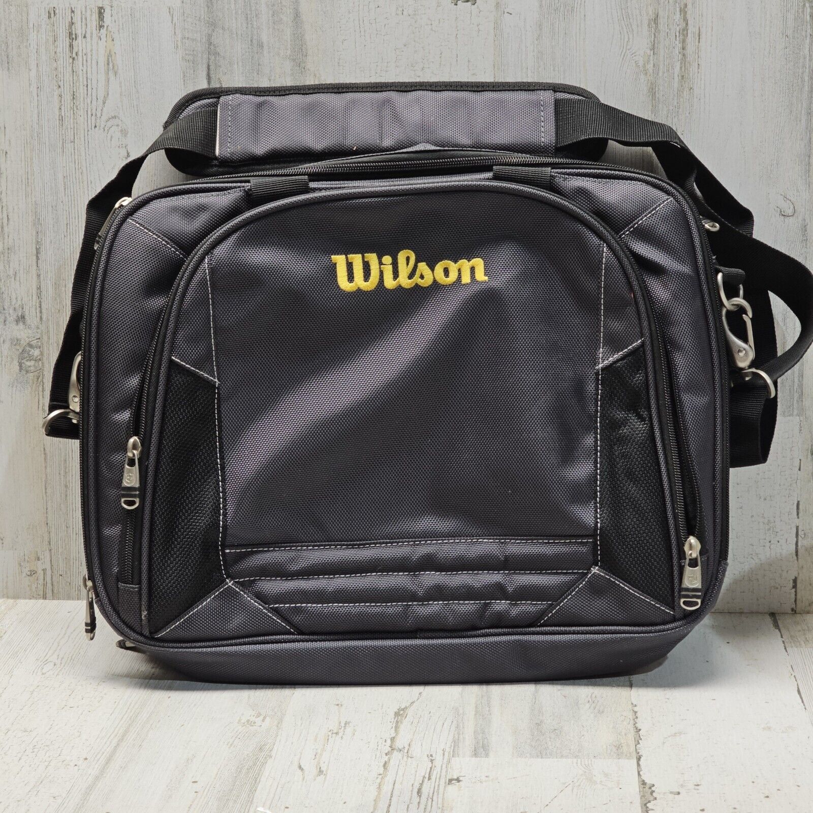 Wilson Logo Laptop Computer Black Case Bag 3 Compartment 16” X 12”