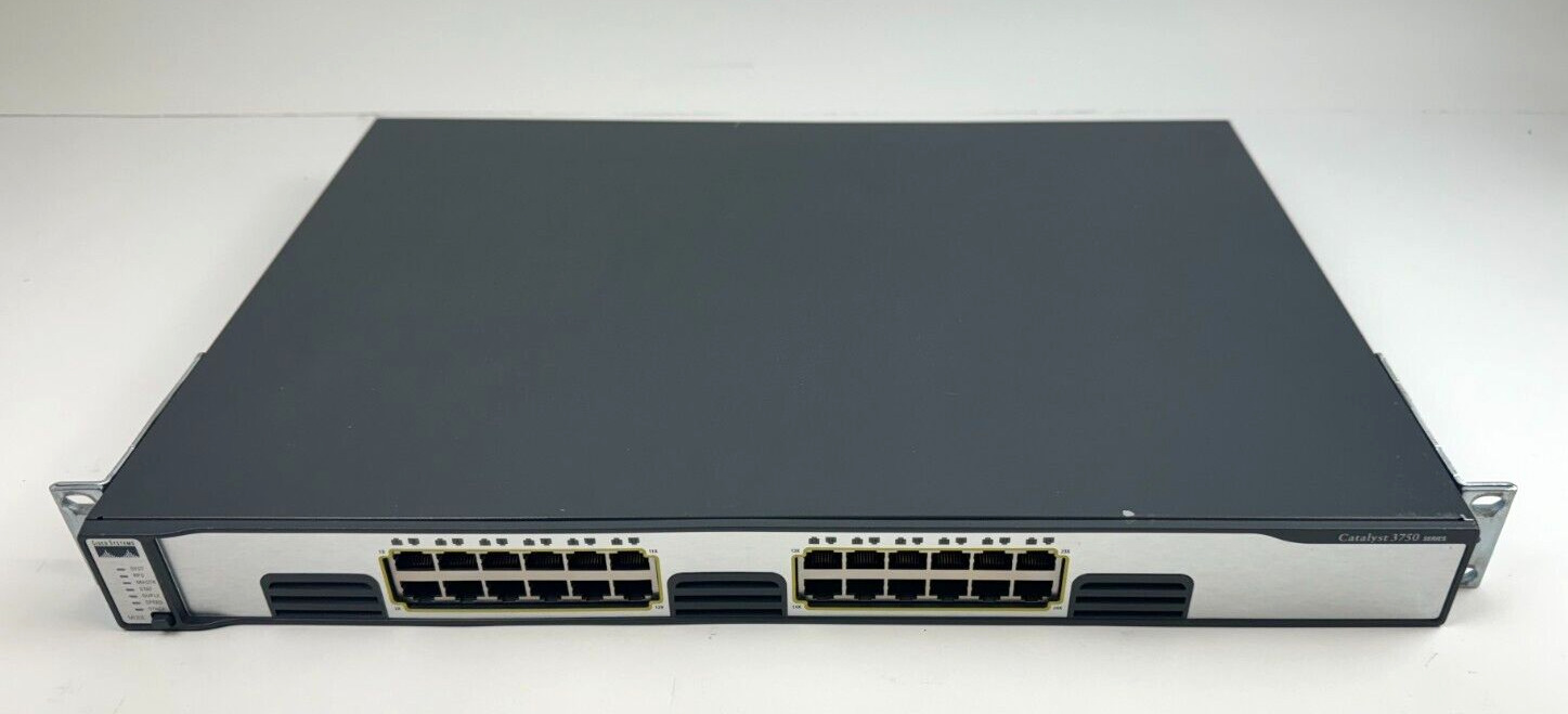 Cisco Catalyst WS-C3750G-24T-E V06 24-Port Gigabit Ethernet Network Switch