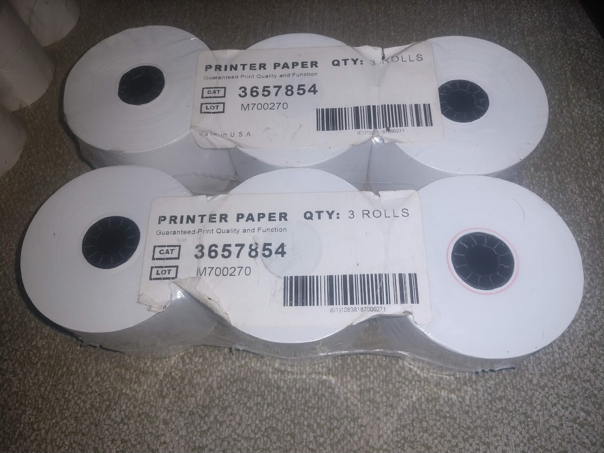 LOT OF 2 3 PACKS 3657854 PAPER  FOR LAB GENERIC BLANK ROLL 57X45.72MM