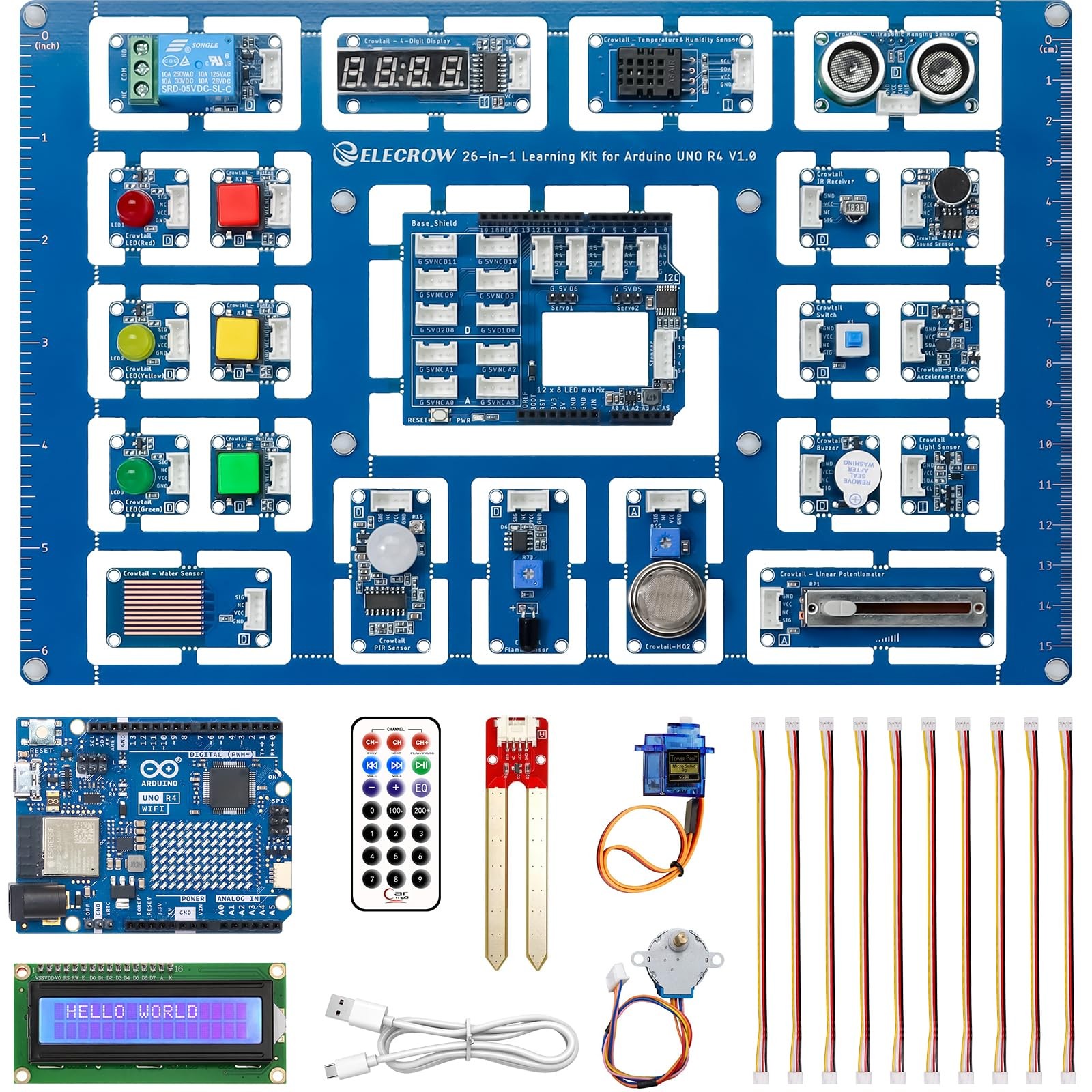ELECROW All-in-one Starter Kit with Arduino Uno R4 WiFi Development Board