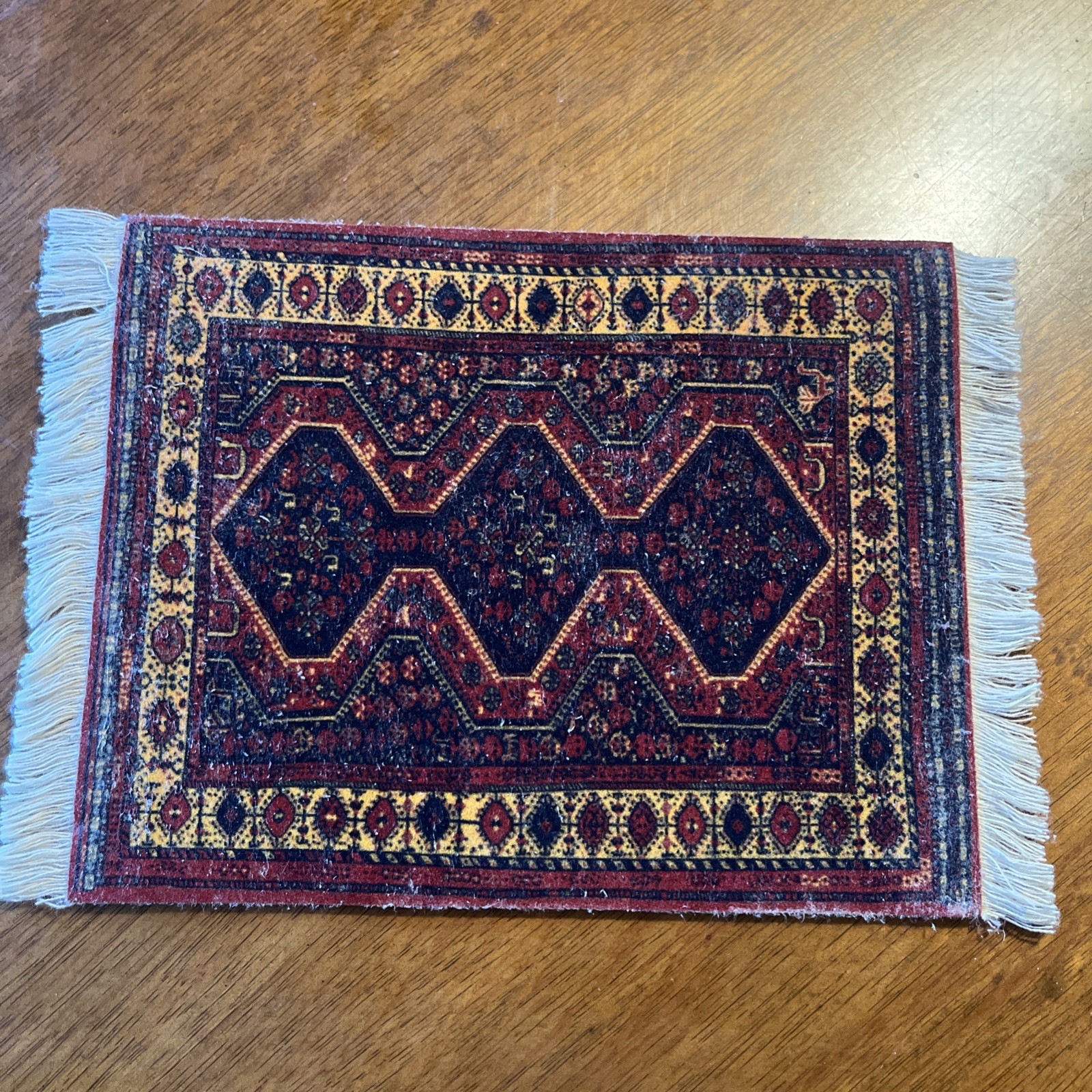 Vintage Woven Mouse Pad Carpet Rug Persian Style Design/Dollhouse Rug 10” W X 7”