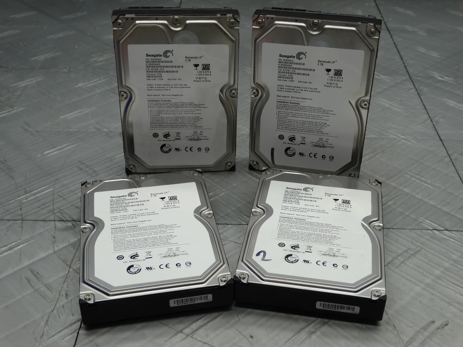 SEAGATE ST32000542AS 9TN158-510 2 TB HARD DRIVE DISK T188606 (Lot of 4)