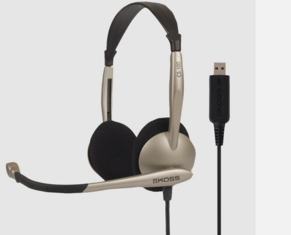 KOSS CS100 On-Ear Communication USB Headset MS Teams Meeting