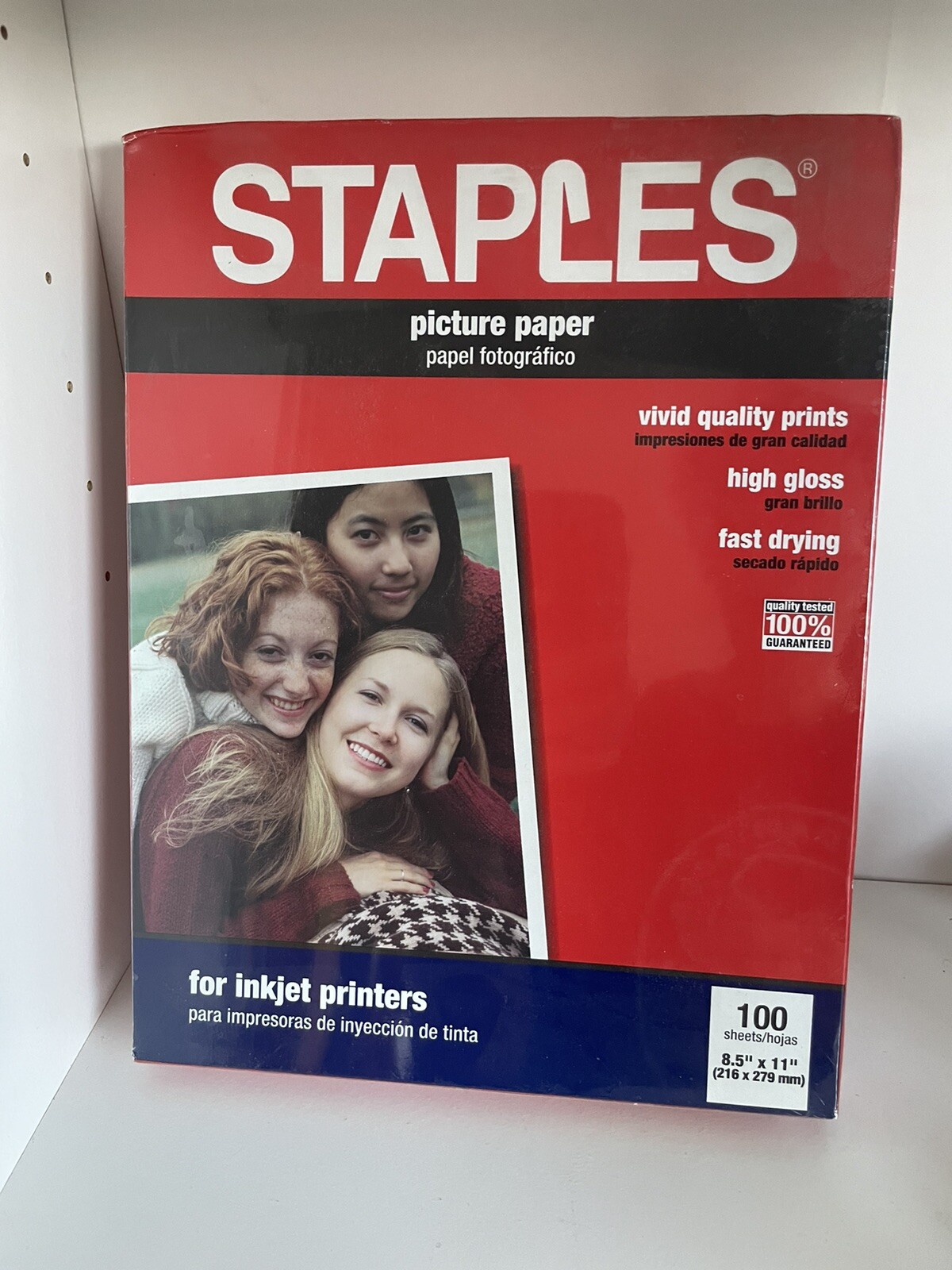 Staples High Gloss 8.5x11 Inch Photo Paper – 100 Sheets for Inkjet Printer New