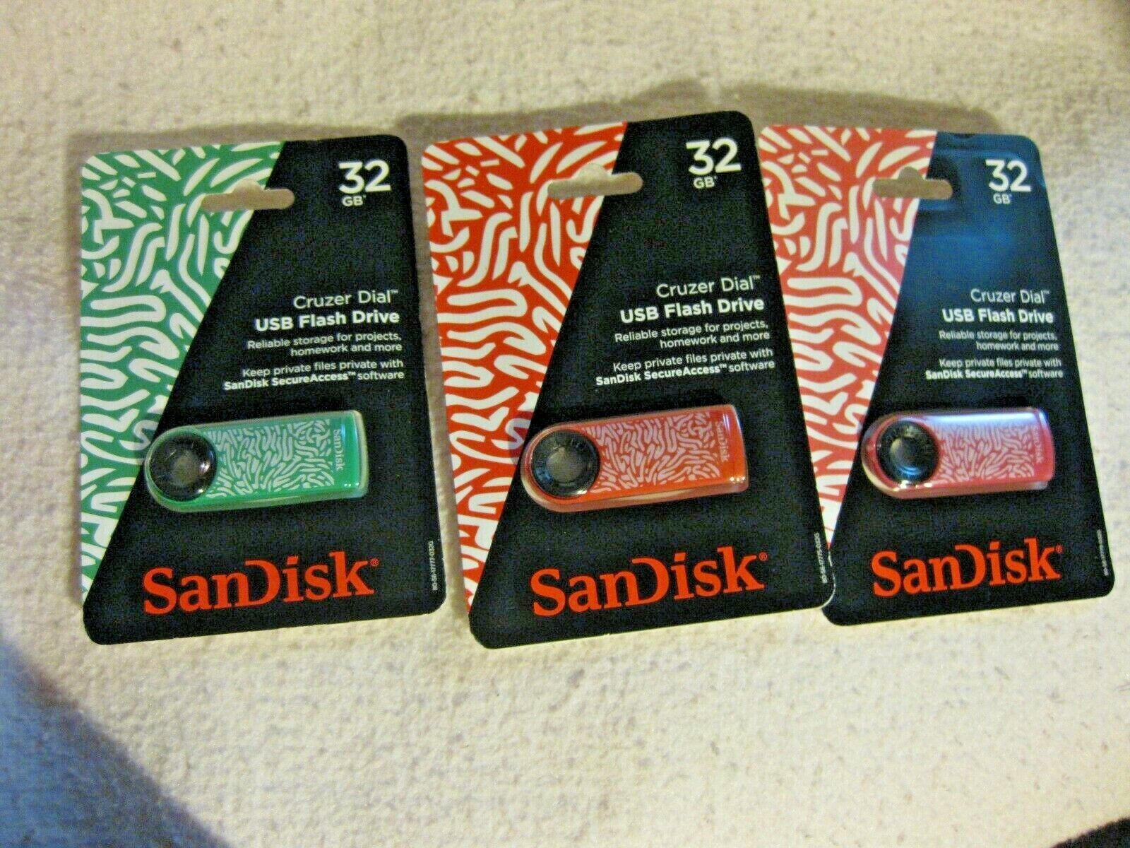 SANDISK CRUZER DIAL 32GB FLASH DRIVE BRAND NEW AND SEALED