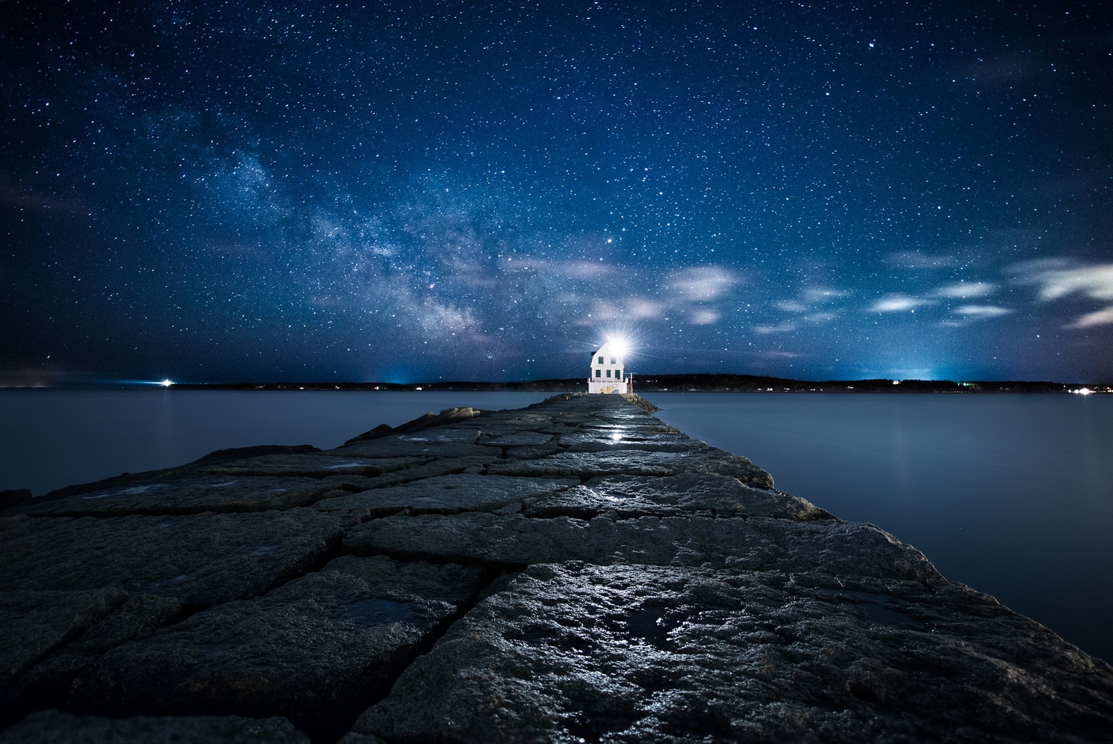 Landscape sky stars outdoors night low Custom Gaming Mat Desk