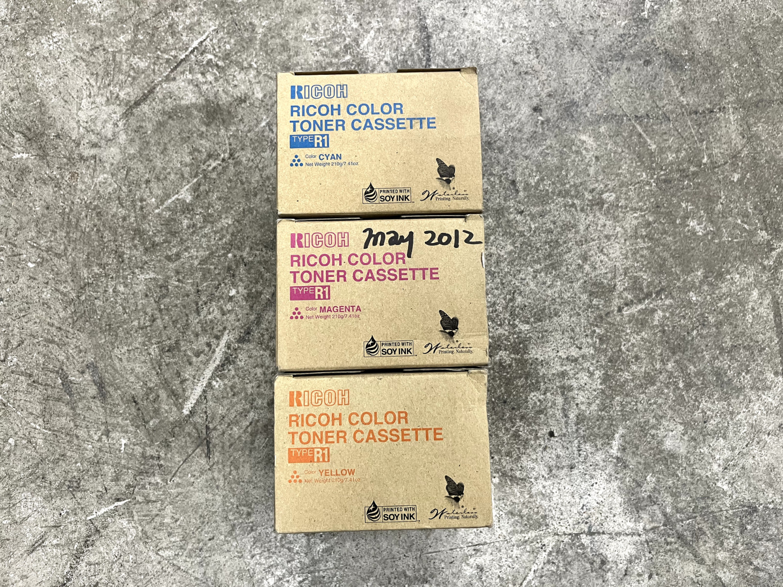 Genuine Set of 3 Ricoh Aficio 888341 888342 888343 (CMY) Type R1 Toner Cassette