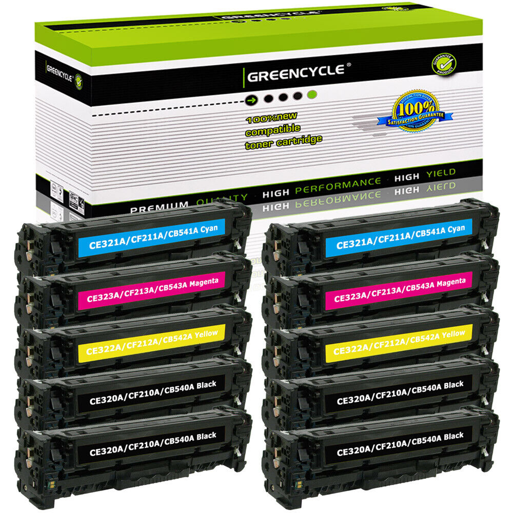 10PK CE320A Toner 4 Bk 2 C/Y/M For HP 128A Color LaserJet Pro CM1415fnw CP1525nw