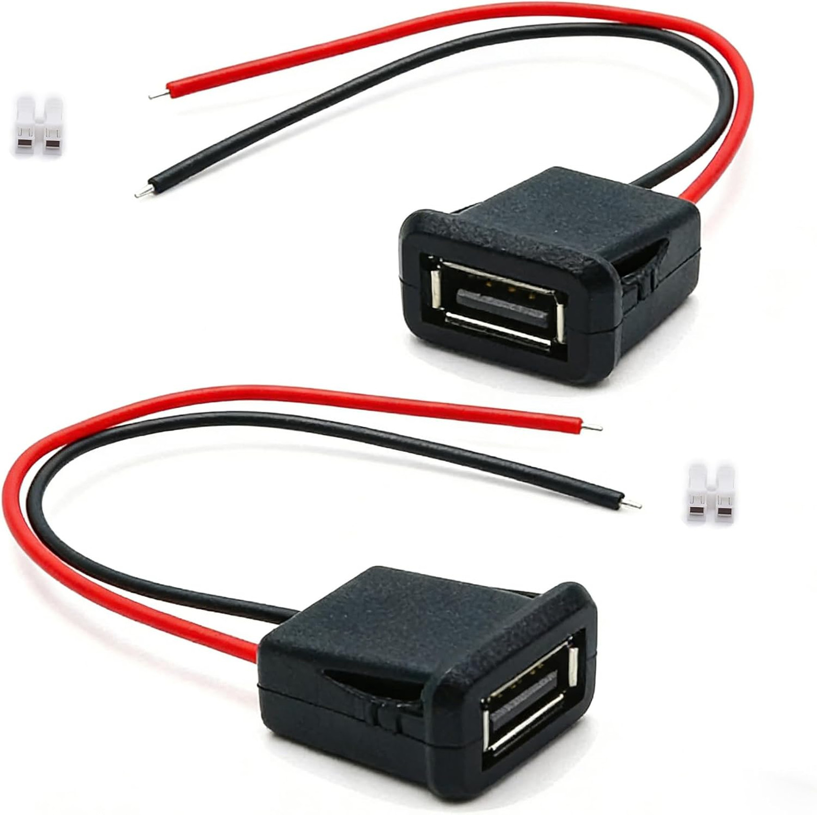 USB 2.0 Female Power Jack, DC 5V 3A Pigtail Cable Charging Port, DIY Repair
