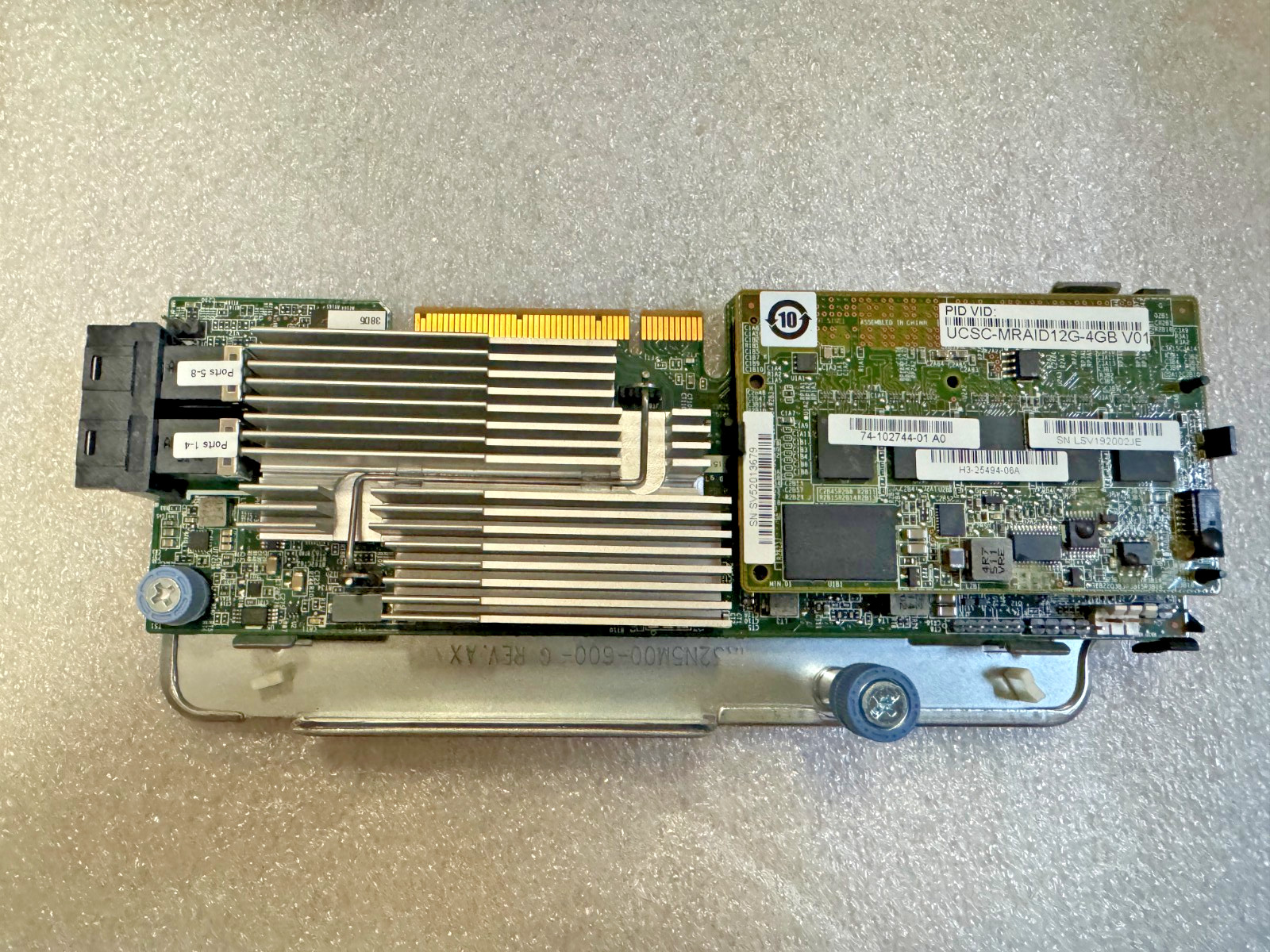 Cisco UCSC-MRAID12G-4GB V02 12Gb/s PCIe x8 SAS RAID Controller Card