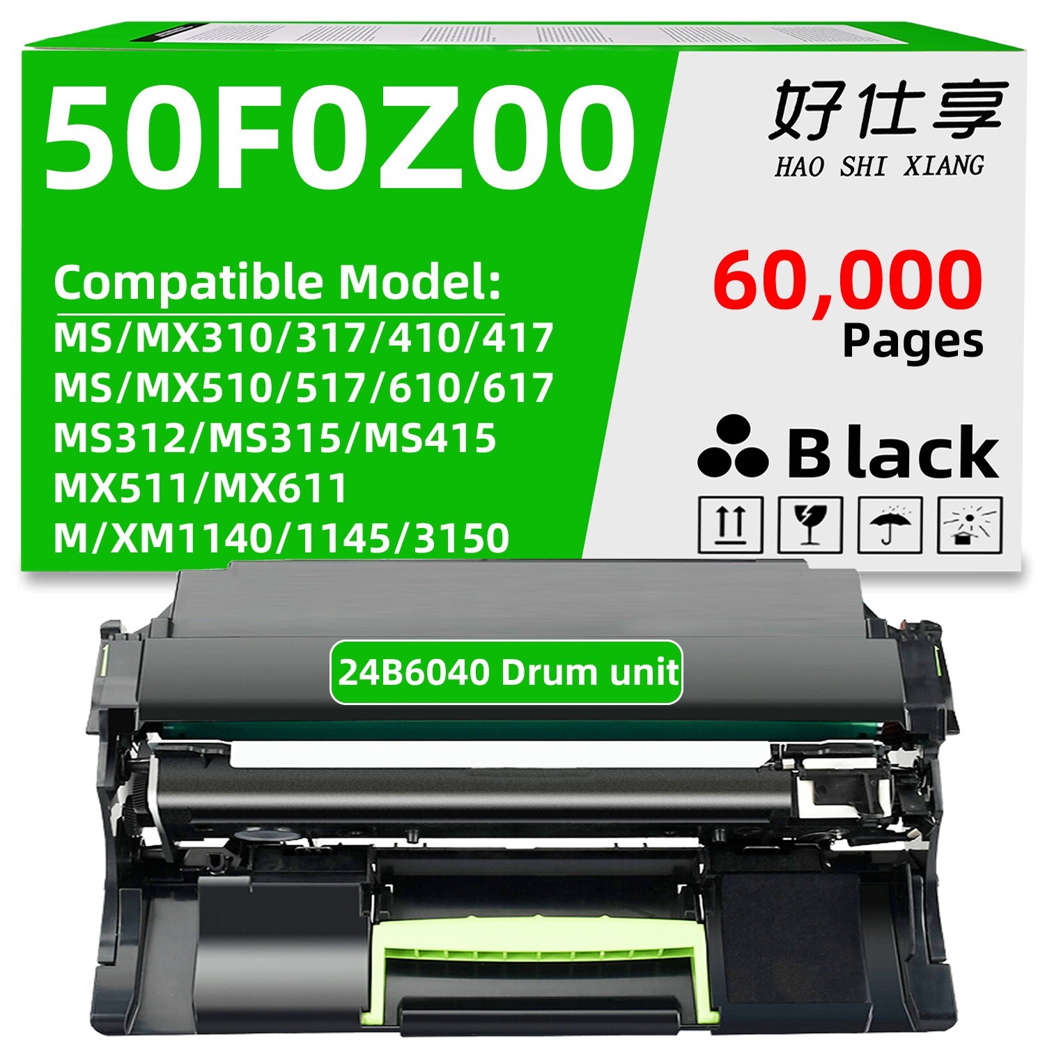 50F0Z0E Drum Unit Compatible for Lexmark MS317 MS417 MS517 MS617 MX317 MX417