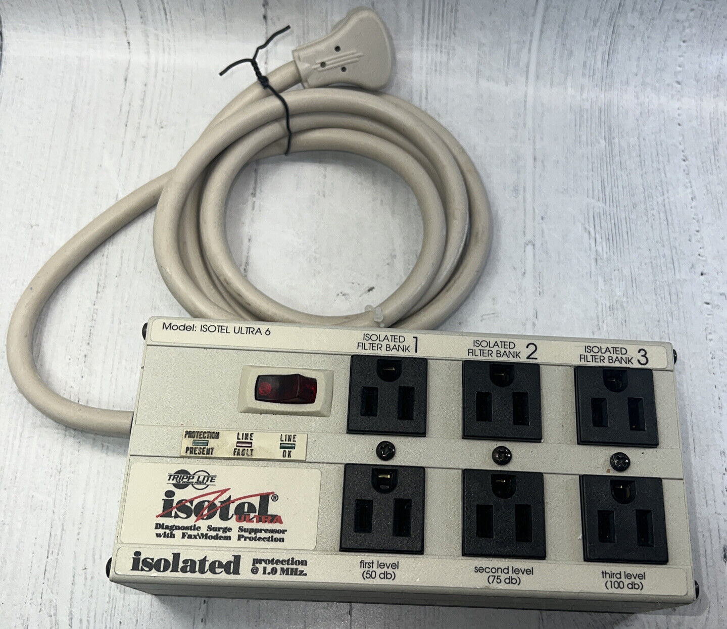 Tripp Lite Isotel 6 Ultra 6 Outlet Surge Protector With Fax Modem Protection