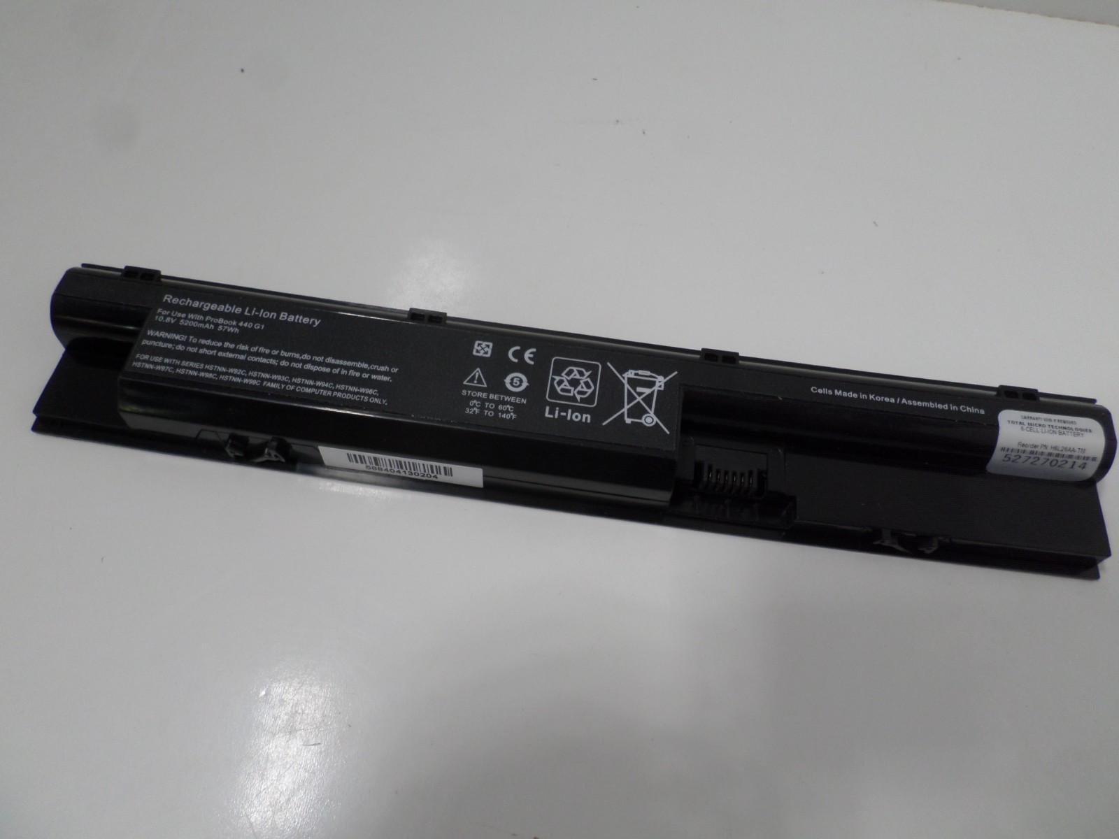 Total Micro 6 Cell Battery for HP ProBook 440 G1  10.8V 5200mAh 57Wh -SEALED