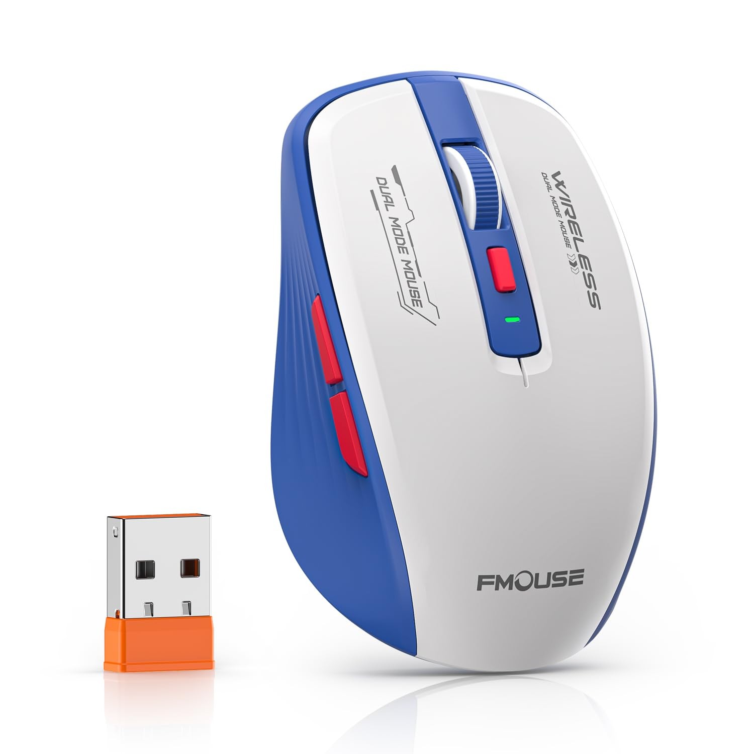 JUHOO Wireless Mouse with Bluetooth & 2.4GHz USB Dual Mode, Silent Grey