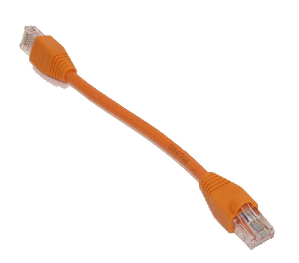 6inch Cat6 Ethernet RJ45 Patch Cable  Stranded  Snagless Booted  ORANGE