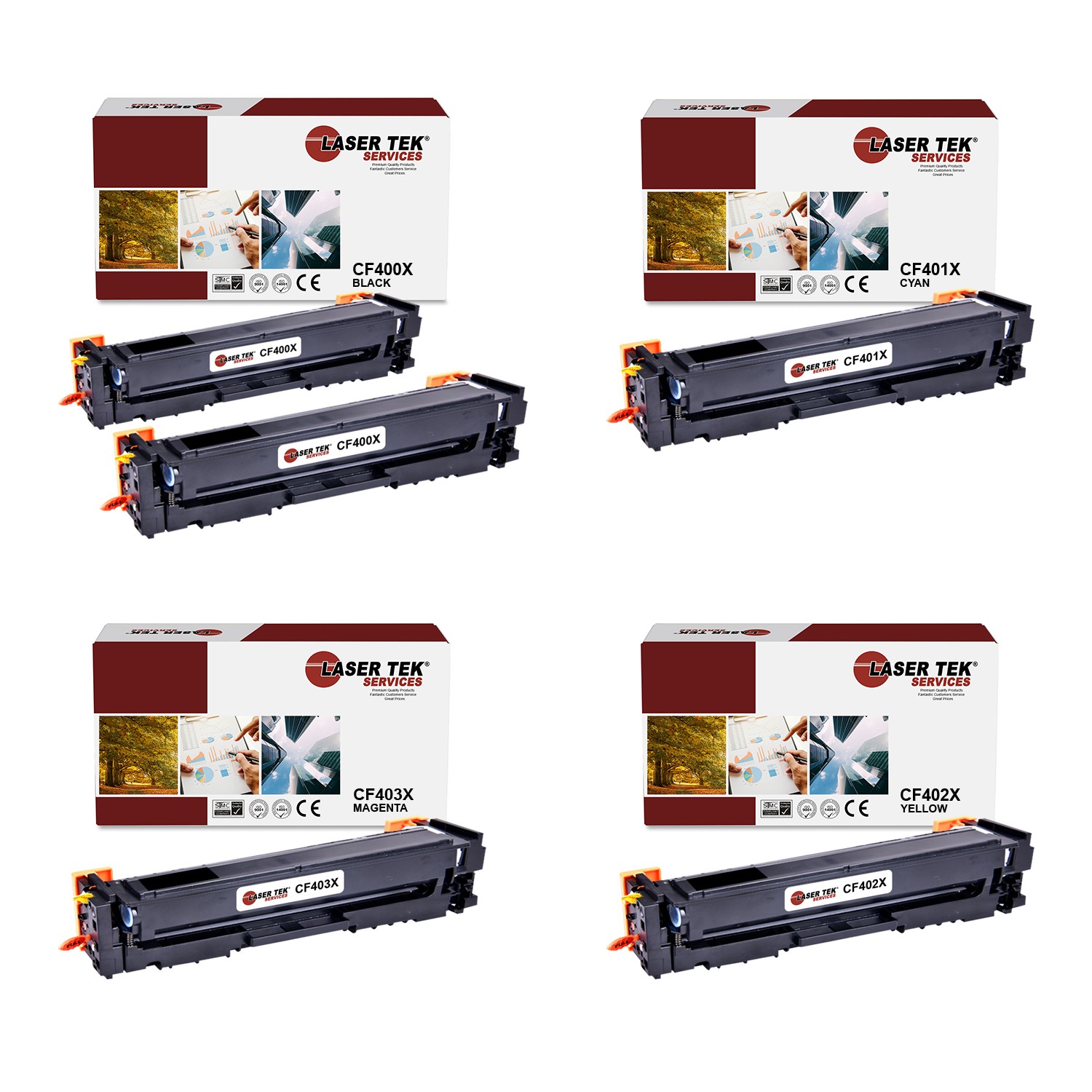 5Pk LTS 201X BCMY HY Compatible for HP LaserJet Pro M252dw M252n MFP Toner